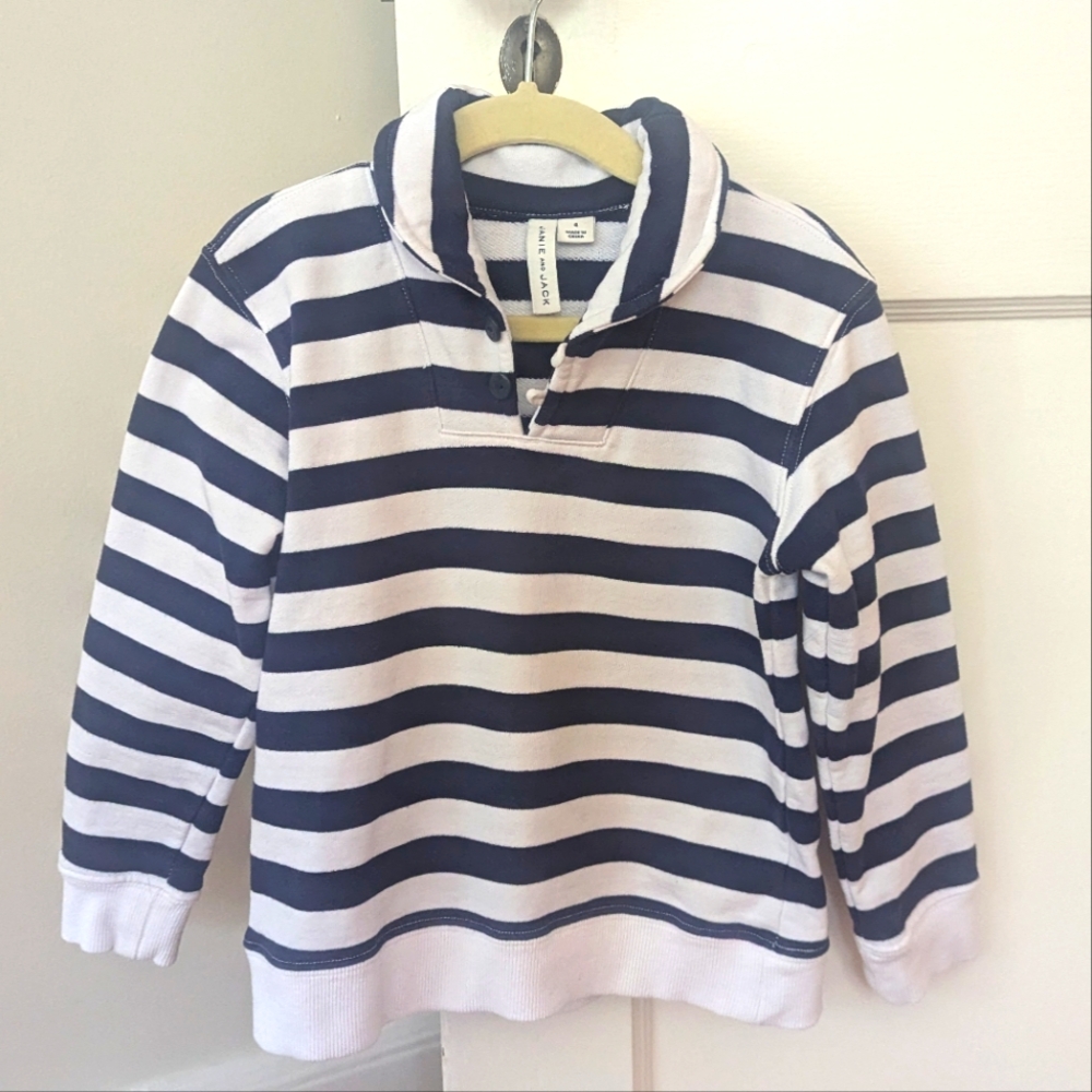 Janie and Jack striped shawl collar pullover